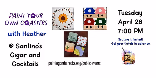 DIY Painted Coasters at Santino's