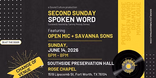 Second Sunday Spoken Word - Literary Open Mic
