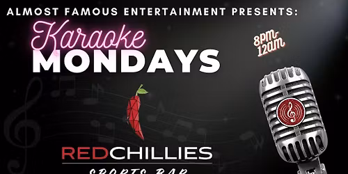 Karaoke Mondays at Red Chillies Sports Bar