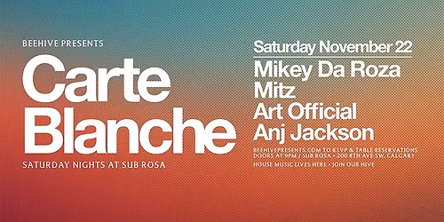 CARTE BLANCHE \u2022 11.22.25