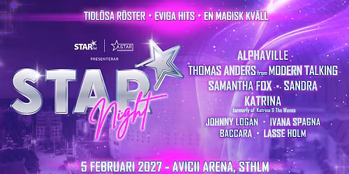 STAR NIGHT 2027 - Sveriges st\u00f6rsta 80-talshyllning n\u00e5gonsin!