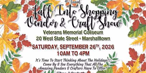 4th Annual Fall Into Shopping Vendor & Craft Show