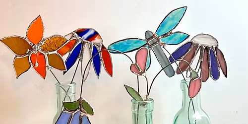 Stained glass flower or xmas decoration workshop at Crosspool social