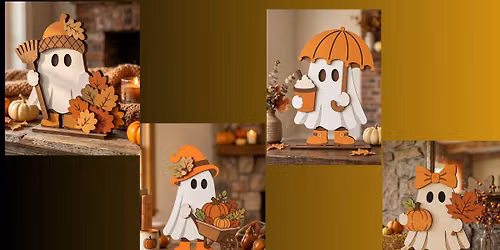 Wooden Stand Up Ghosts Paint Night