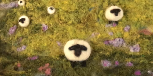Needle Felted Sheep Landscape 