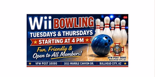 WII BOWLING - TUESDAYS & THURSDAYS at VFW POST 10005