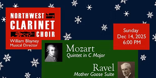 Northwest Clarinet Choir: Free Holiday Concert Sunday, December 14 at 6:00 pm