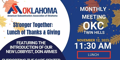 ASAOK - STRONGER TOGETHER - LUNCH OF THANKS & GIVING