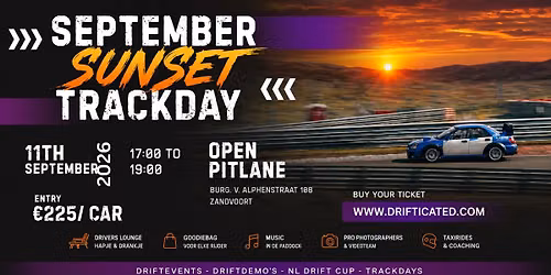 11-09-2026 September Sunset Trackday \u2013 Circuit Zandvoort