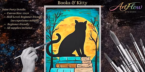 Books & Kitty | $29 | Cozy Cat Paint Party (Quad Cities \u2013 Bettendorf, IA)