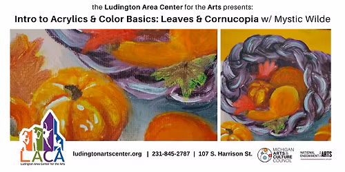 Intro to Acrylics & Color Basics: Leaves and Cornucopia w\/ Mystic Wilde