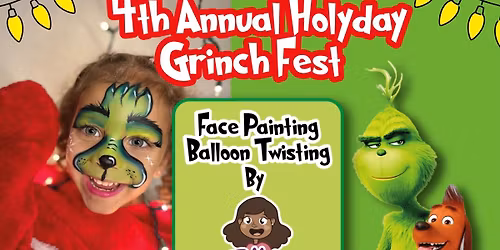 Face Painting & Balloon Twist at the 4th Grinch Fest!