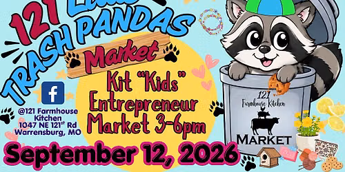 121 Little Trash Pandas Market Featuring Kit (Kids) Entrepreneurs