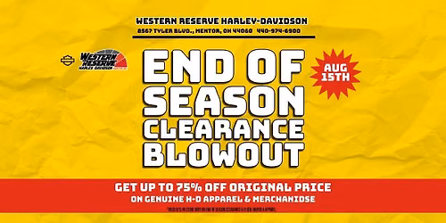 End of Season Clearance Blowout