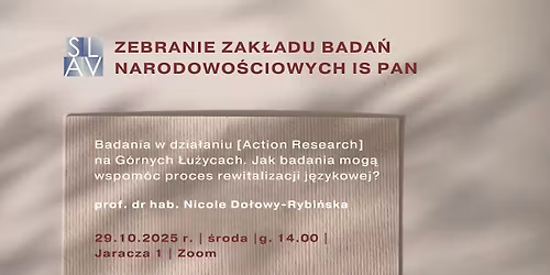 Otwarte zebranie Zak\u0142adu Bada\u0144 Narodowo\u015bciowych IS PAN |  29.10.2025 r.