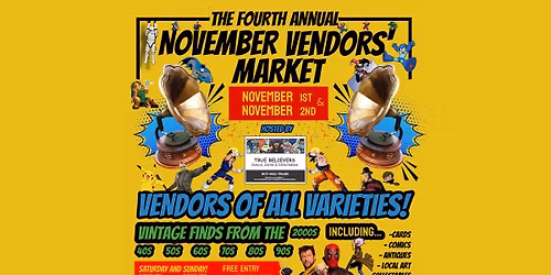 The Fourth Annual November Vendors\u2019 Market