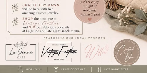 Feathered & Fashionable -Sip & Shop