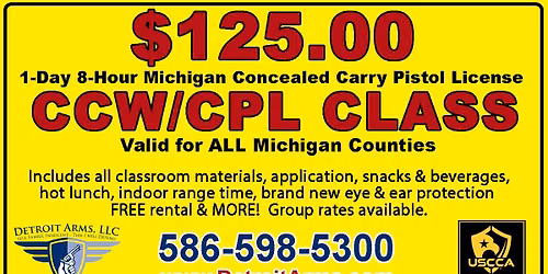 1-Day Michigan Concealed Carry CCW\/CPL Class