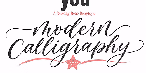 Bubbly & Brushstrokes ~ Calligraphy Fun at Sea You Boutique