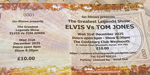 NEW YEARS PARTY Elvis v Tom Jones