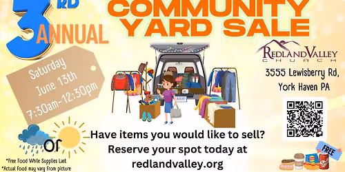 3rd Annual RLVC Yard Sale