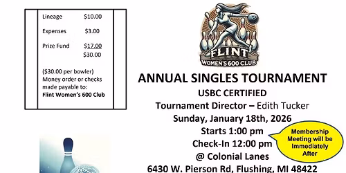 2026 Annual Singles Tournament\/Business Meeting Following