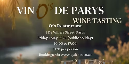 Vino's De Parys Wine Tasting
