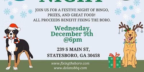 December Bingo at Dolans BBQ