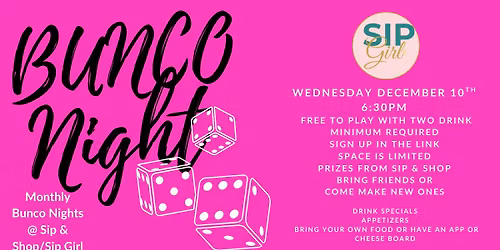 Bunco Night @ Sip & Shop 