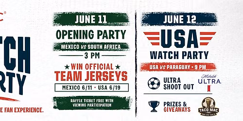 World Cup Opening Match Party at Taco Mac Duluth