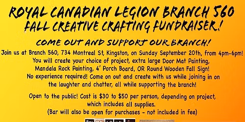 Kingston Legion Fundraising Day - Pick A Craft - Open to the Public!