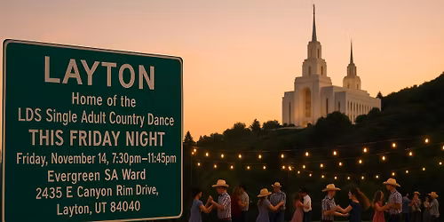 \ud83e\udd20 LDS Single Adult Country Dance! \ud83e\udd20 Evergreen SA Ward in Layton!!!