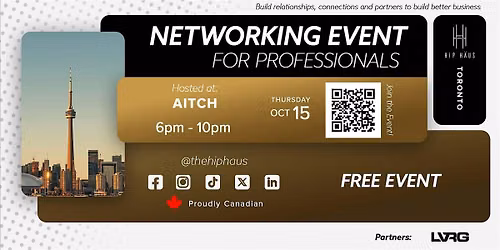 Networking Event for Professionals by The Hip Haus - Oct 15th