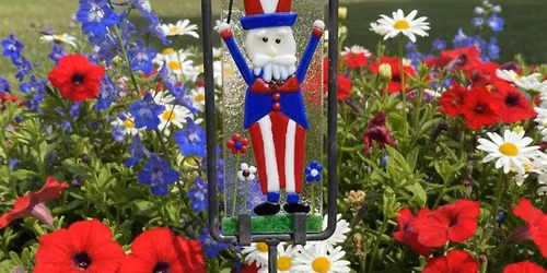 Glass Fused 4th of July Garden Stake