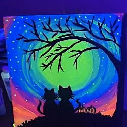 Halloween Glow In Dark Painting (Parent & Kid)