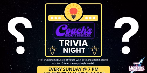 Sunday Trivia @ Coach's Southside