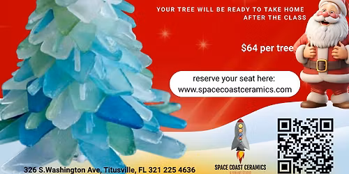 NEW - ADDITIONAL DATE! Sea Glass Christmas Tree Workshop complete with color changing LED light