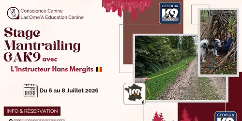 Stage Mantrailing GAK9 avec HANS MERGITS 