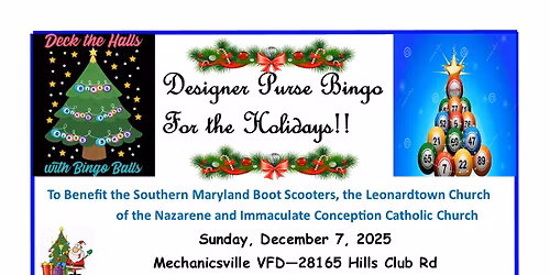 Holiday Designer Purse Bingo