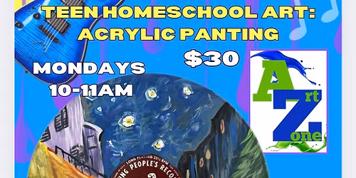 Teen Homeschool Art: Vinyl Record Painting