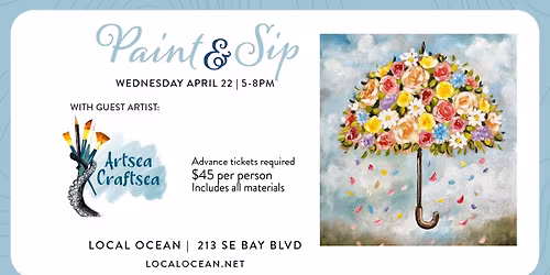 April Paint & Sip w\/ Artsea Craftsea