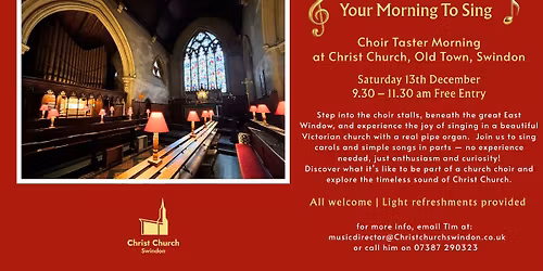 Your Morning To Sing \u2013 Choir Taster Morning