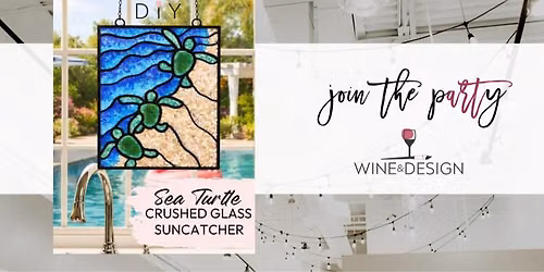 NEW! Sea Turtle Crushed Glass Resin Suncatcher | Wine & Design