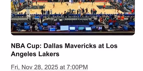 Dallas Mavericks at Los Angeles Lakers - NBA Cup Tickets