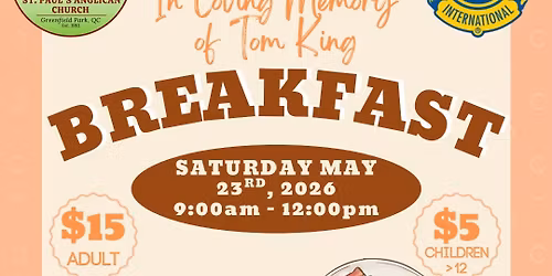 Breakfast event in honor of Tom King