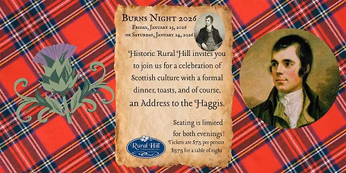 Burns Night 2026 at Historic Rural Hill