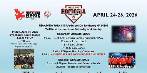 Special Olympics Softball Tournament - Open to the Public