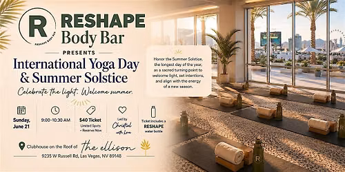 Celebrate International Yoga Day + Summer Solstice with Reshape Body Bar