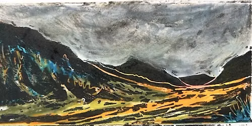 Colourful Landscapes: experimental Lino Print inspired by David Hockney
