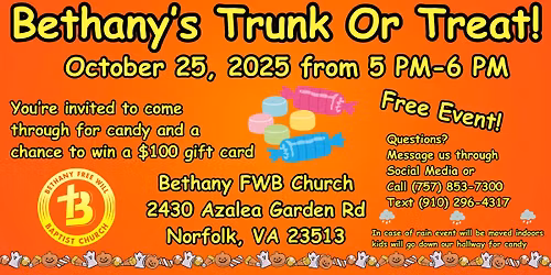 Bethany\u2019s Trunk or Treat!